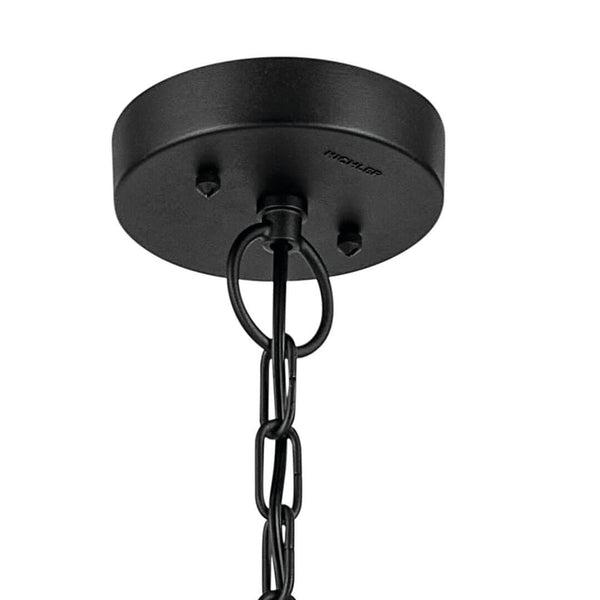 Lake Port Square 9" One Light Outdoor Hanging Light, Clear Hammered Glass / Textured Black