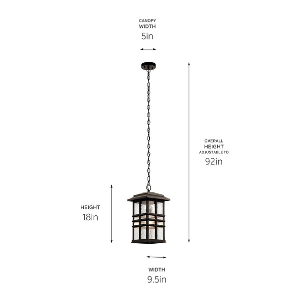 Lake Port Square 9" One Light Pendant, Olde Bronze