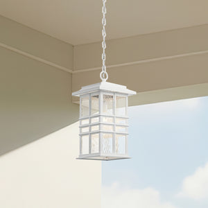 Lake Port Square 9" One Light Outdoor Hanging Light, White