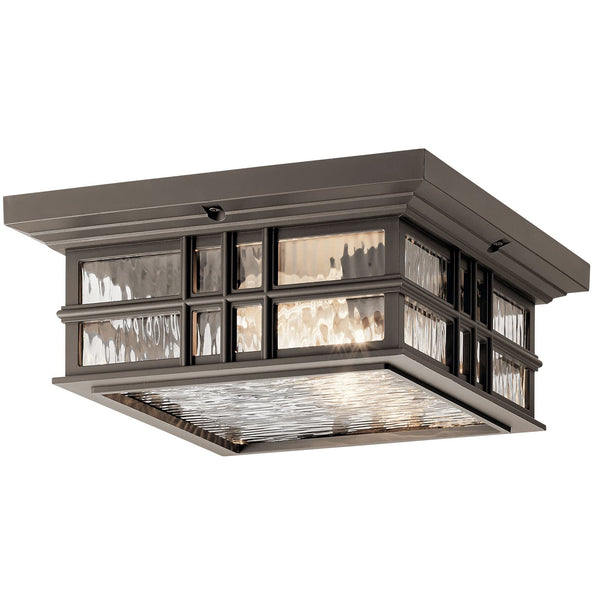 Lake Port Square 12" Two Lights Flush Mount, Olde Bronze
