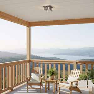 Lake Port Square 12" Two Lights Outdoor Ceiling Light, Olde Bronze