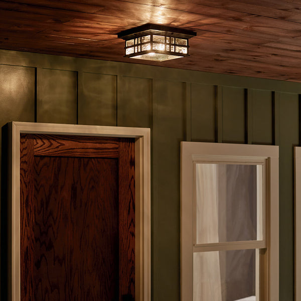 Lake Port Square 12" Two Lights Flush Mount, Olde Bronze