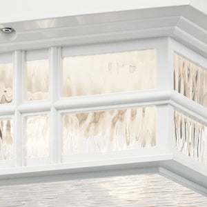 Lake Port Square 12" Two Lights Outdoor Ceiling Light, White