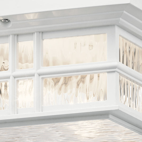 Lake Port Square 12" Two Lights Flush Mount, White