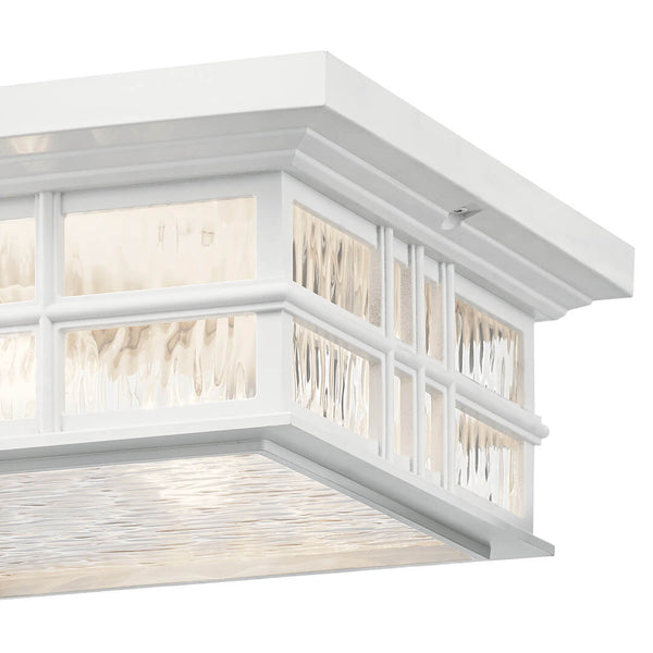 Lake Port Square 12" Two Lights Flush Mount, White