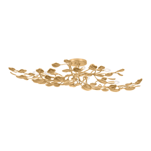 Arara 30" Eight Light Semi Flush, Vintage Gold Leaf