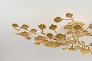 Arara 30" Eight Light Semi Flush, Vintage Gold Leaf