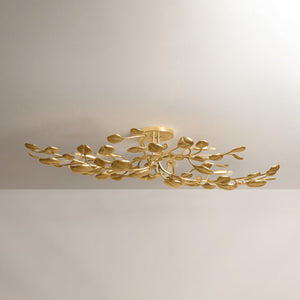 Arara 30" Eight Light Semi Flush, Vintage Gold Leaf