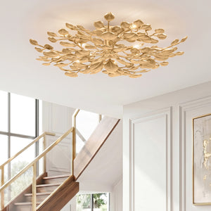 Eryon 42" Nine Light Linear, Vintage Gold Leaf