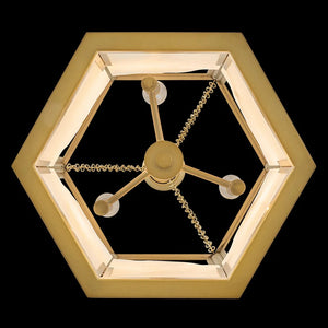 Veleta 15" Three Lights Medium Pendant, Lacquered Brass