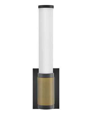 Tassel 4" Medium LED Sconce, Black / Lacquered Brass Accents