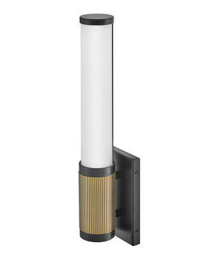Tassel 4" Medium LED Sconce, Black / Lacquered Brass Accents