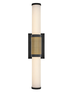 Tassel 23" Medium LED Vanity, Black / Lacquered Brass Accents
