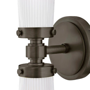 Pulse 24" Two Lights Medium Vanity, Black Oxide / Cased Opal Glass