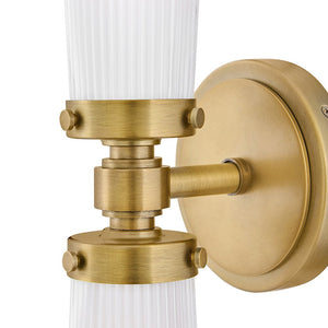 Pulse 24" Two Lights Medium Vanity, Heritage Brass / Cased Opal Glass