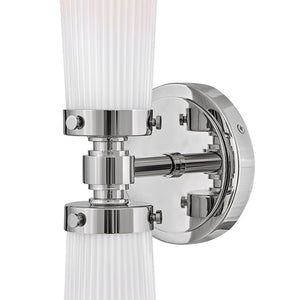 Pulse 24" Two Lights Medium Vanity, Polished Nickel / Cased Opal Glass