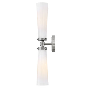 Pulse 24" Two Lights Medium Vanity, Polished Nickel / Cased Opal Glass