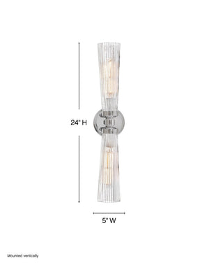 Pulse 24" Two Lights Medium Vanity, Polished Nickel