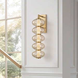 Solora 7" One Light Wall Sconce, Vintage Brass