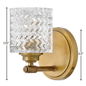 Tempo 5" One Light Small Vanity, Heritage Brass