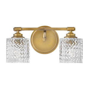 Tempo 14" Two Lights Small Vanity, Heritage Brass