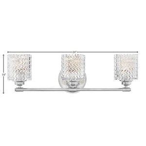 Tempo 24" Three Lights Medium Vanity, Chrome
