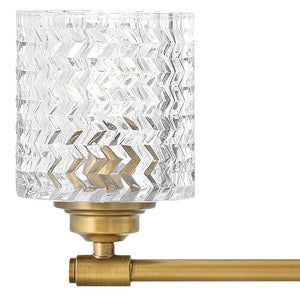Tempo 24" Three Lights Medium Vanity, Heritage Brass