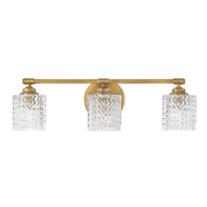 Tempo 24" Three Lights Medium Vanity, Heritage Brass