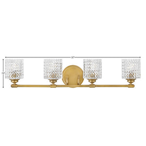 Tempo 32" Four Lights Large Vanity, Heritage Brass