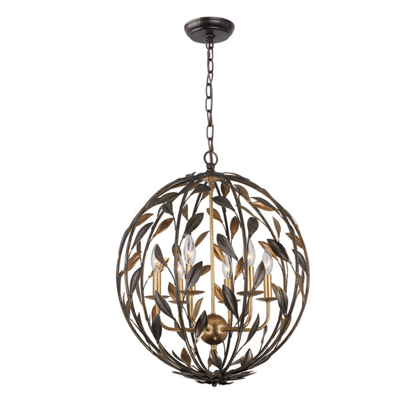 Laurel 21'' Six Light Chandelier, English Bronze / Antique Gold - Alternate Product Image 1.jpg