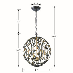 Laurel 21'' Six Light Chandelier, English Bronze / Antique Gold Alt 5.jpg