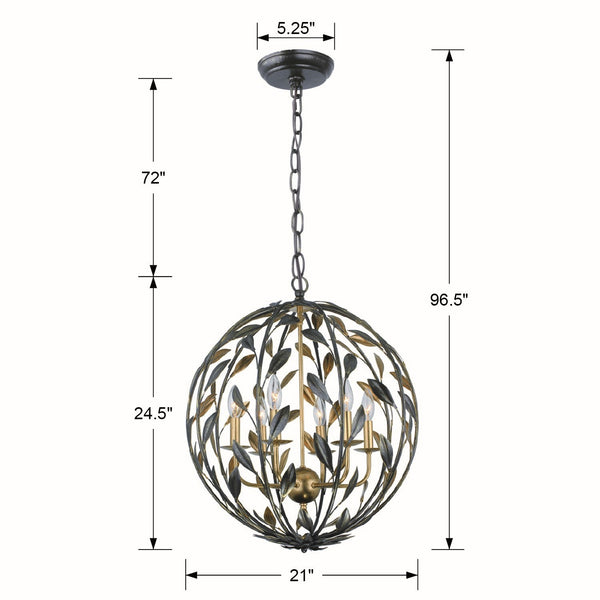 Laurel 21'' Six Light Chandelier, English Bronze / Antique Gold Alt 5.jpg