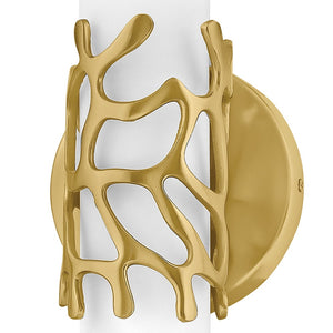 Thyron 5" Medium LED Sconce, Lacquered Brass