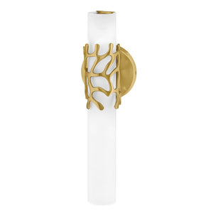 Thyron 5" Medium LED Sconce, Lacquered Brass
