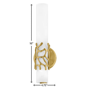 Thyron 5" Medium LED Sconce, Lacquered Brass