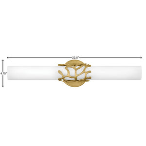 Thyron 22" Medium LED Vanity, Lacquered Brass