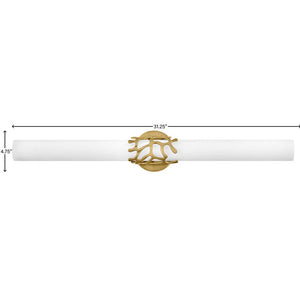 Thyron 31" Large LED Vanity, Lacquered Brass