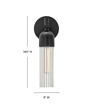Margo 5" One Light Medium Sconce, Black