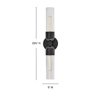 Margo 5" Two Lights Large Sconce, Black
