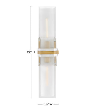 Braid 5" Two Lights Large Sconce, Polished Nickel