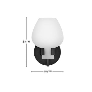 Rumba 5" One Light Small Sconce, Black