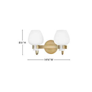Rumba 15" Two Lights Small Vanity, Heritage Brass