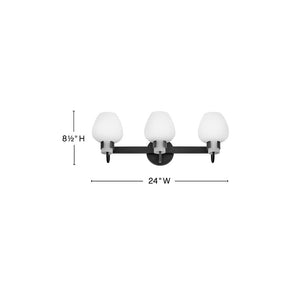 Rumba 24" Three Lights Medium Vanity, Black