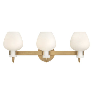 Rumba 24" Three Lights Medium Vanity, Heritage Brass