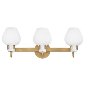 Rumba 24" Three Lights Medium Vanity, Heritage Brass