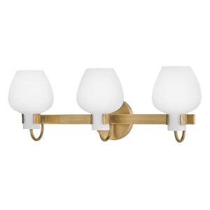 Rumba 24" Three Lights Medium Vanity, Heritage Brass