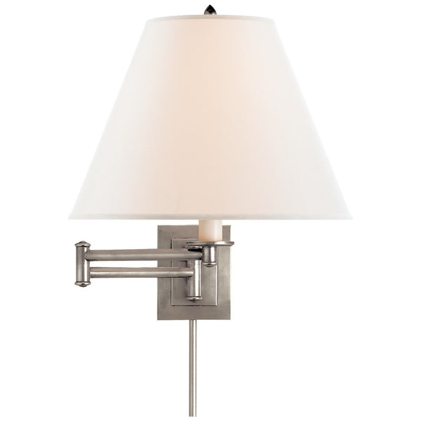 Primitive Swing Arm 12" One Light Swing Arm Wall Lamp, Antique Nickel