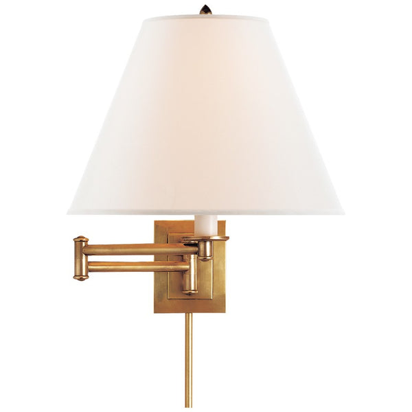 Primitive Swing Arm 12" One Light Swing Arm Wall Lamp, Hand-Rubbed Antique Brass