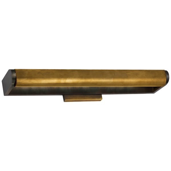 David 24" Three Light Wall Sconce, Bronze with Antique Brass
