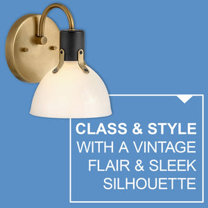 Gliss 6" One Light Small Vanity, Heritage Brass